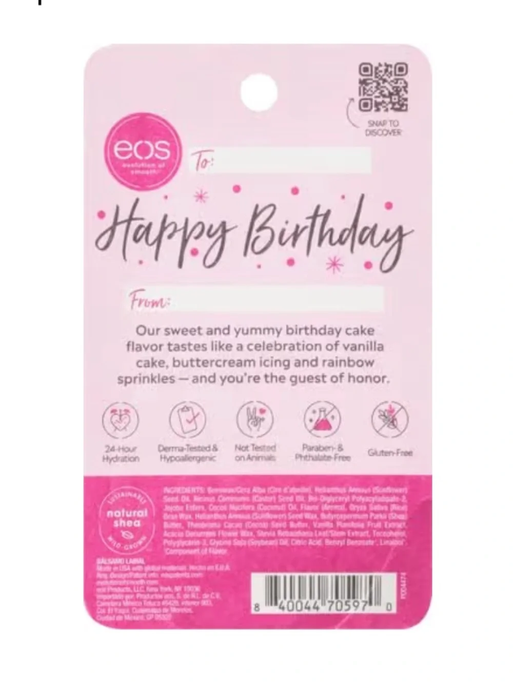 eos Birthday Cake Smooth Lip Balm 3 Pack Limited Edition Vanilla Cake Scent FC1